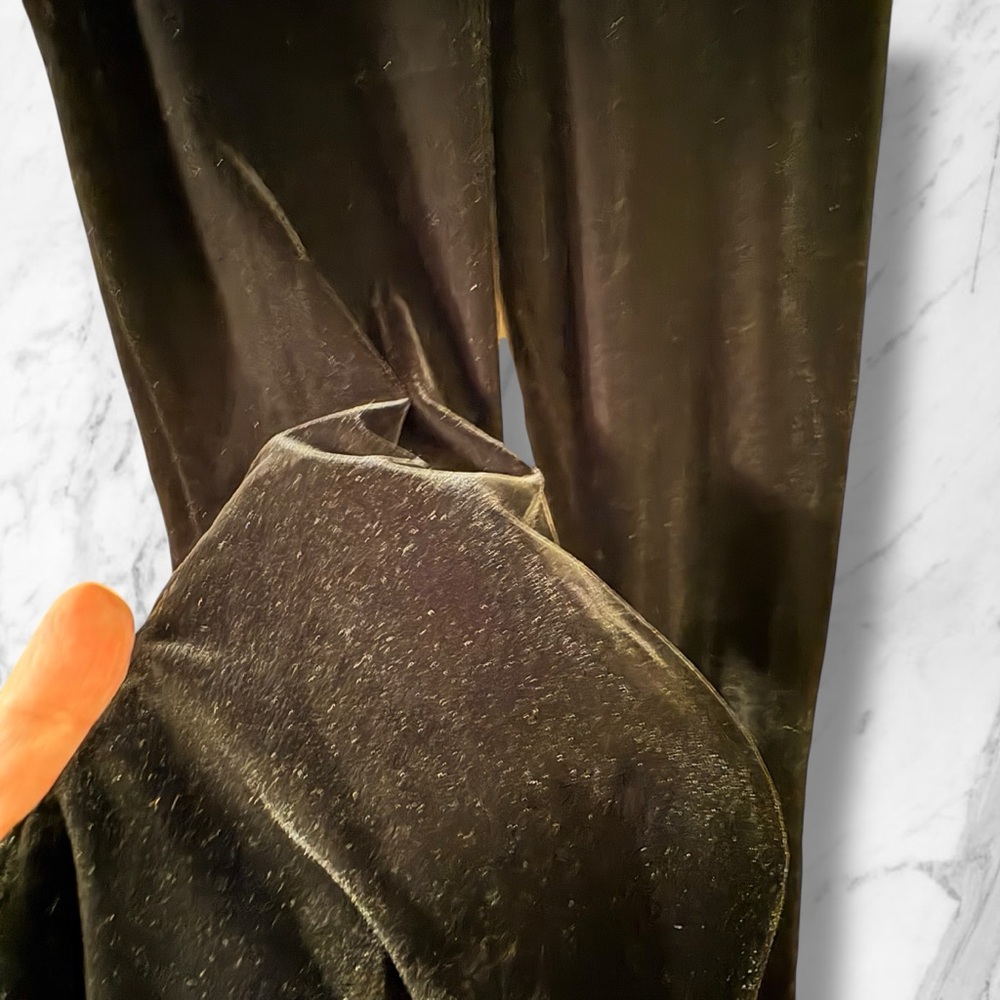 Elegant Black Velvet Women's Pants Stretch Small - Picture 2 of 3
